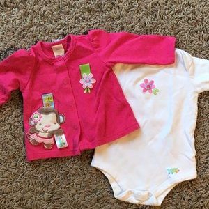 Taggies onesie and cardigan set